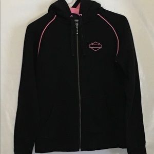 Harley Davidson zip up hoodie black medium
